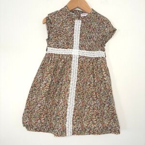 Newness Floral Dress Girls Lace Trim Party Casual‎ Outfit Size 4